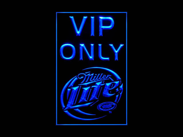 Miller Lite Round VIP ONLY Tall Neon Light Sign